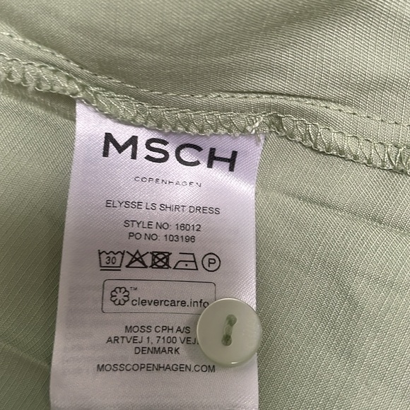 NWT -- MSCH Copenhagen - Elysee LS Shirt Dress sz L (US size 8) - light green - Picture 10 of 12